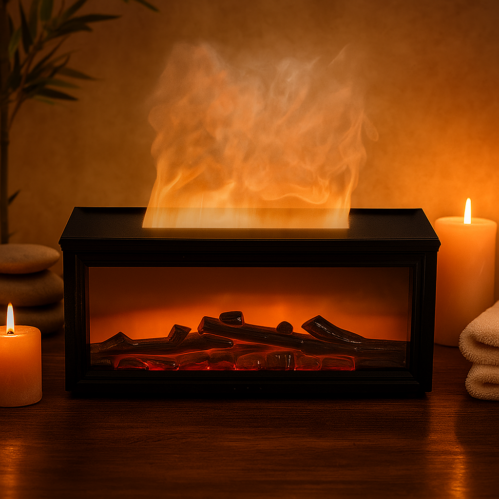 Kominek™ – Designerski Dyfuzor Zapachowy z Efektem Żywego Płomienia