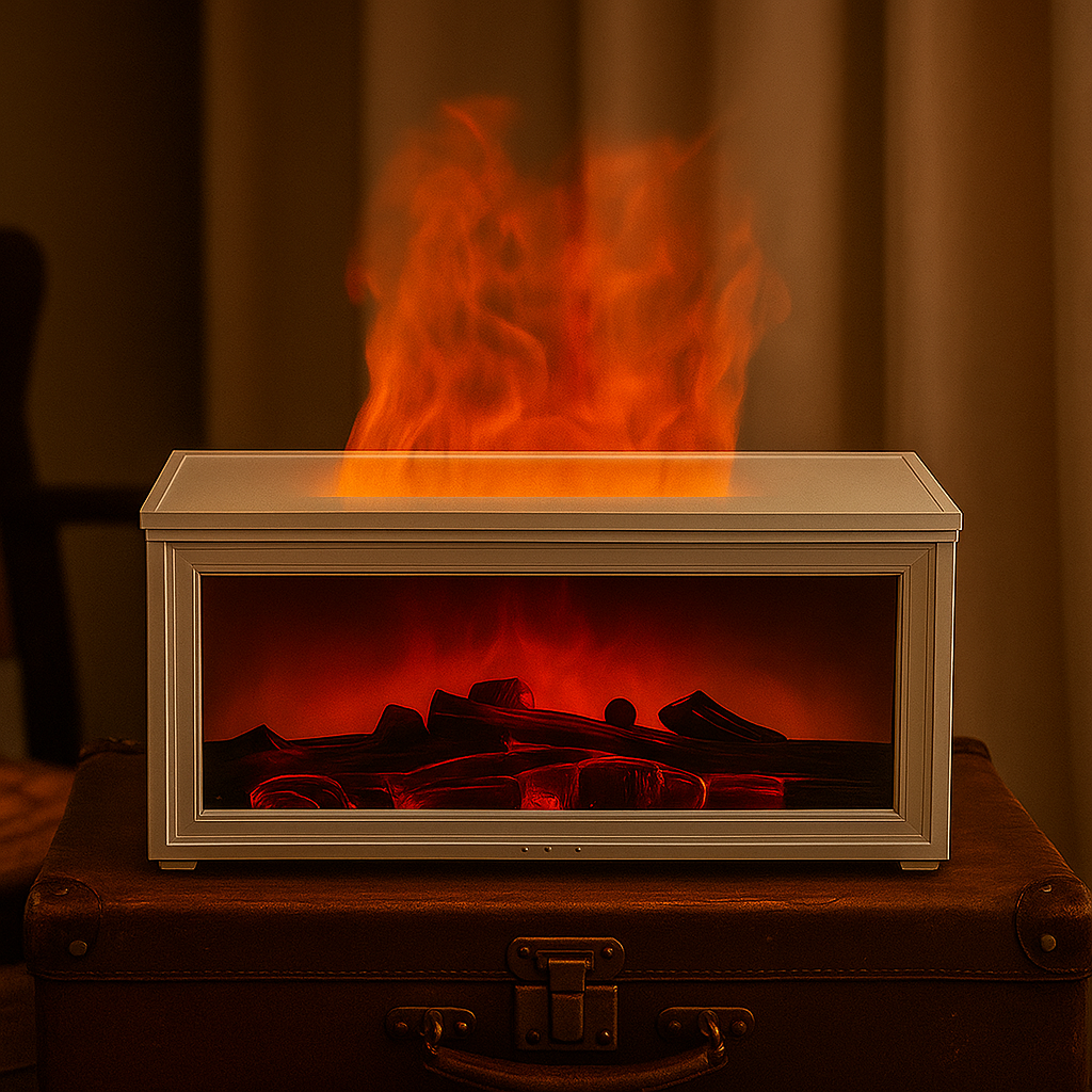 Kominek™ – Designerski Dyfuzor Zapachowy z Efektem Żywego Płomienia