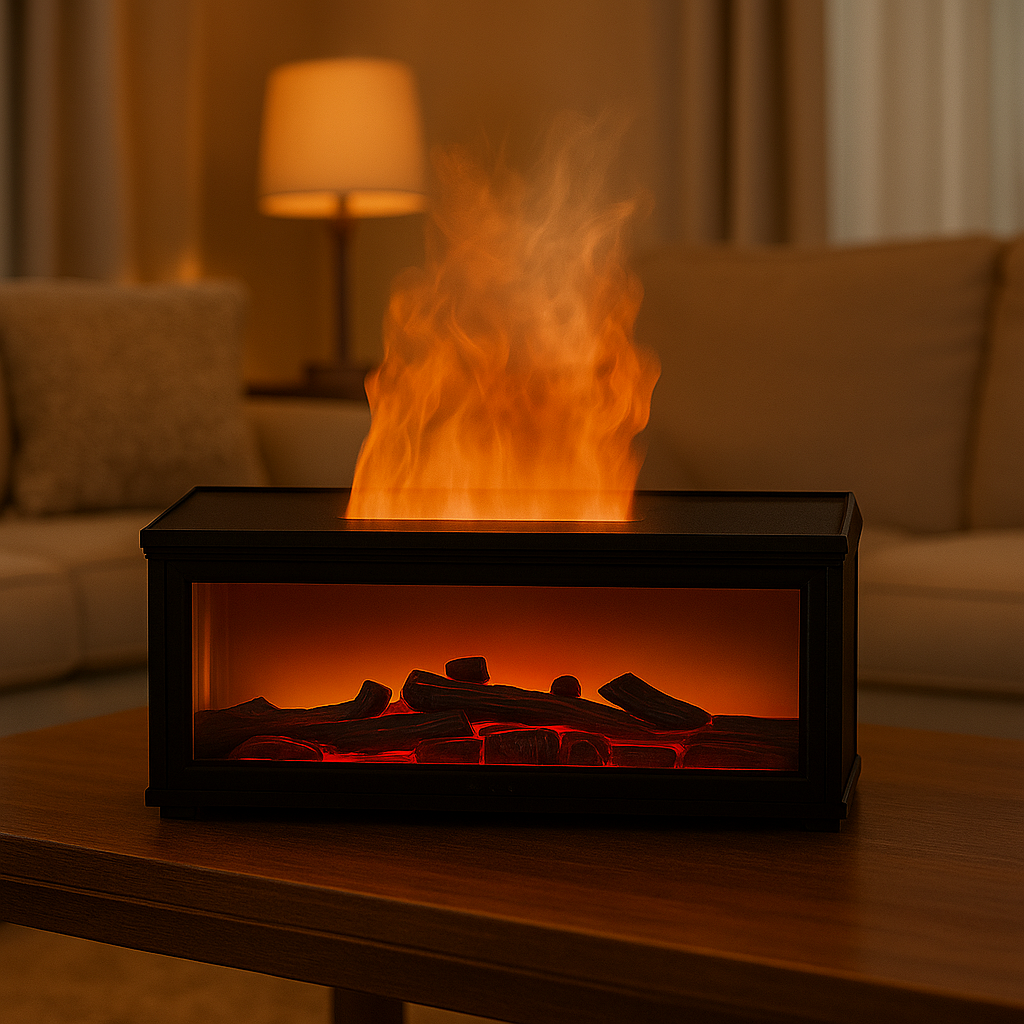Kominek™ – Designerski Dyfuzor Zapachowy z Efektem Żywego Płomienia